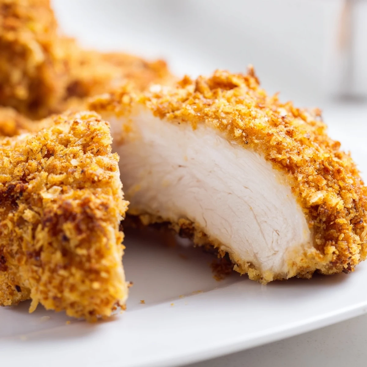 Juicy Crispy Dinner Chicken sizzling in a skillet with bubbling oil and herbs, creating a delicious weeknight meal.