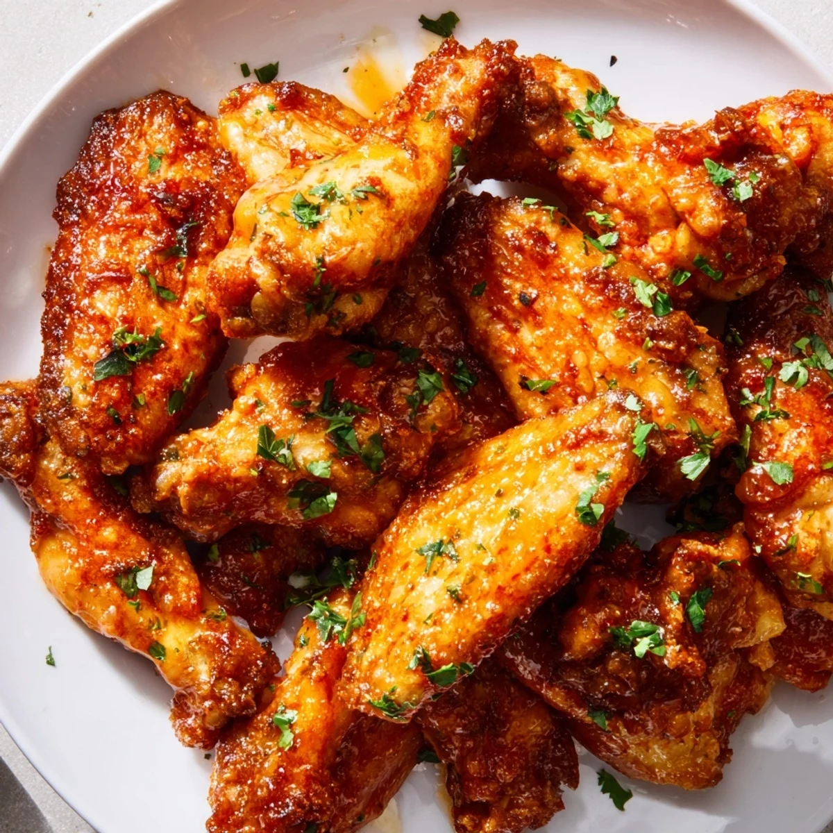 Golden-baked Chicken Appetizer Wings tossed in tangy Buffalo sauce, served with crisp celery sticks on the side.