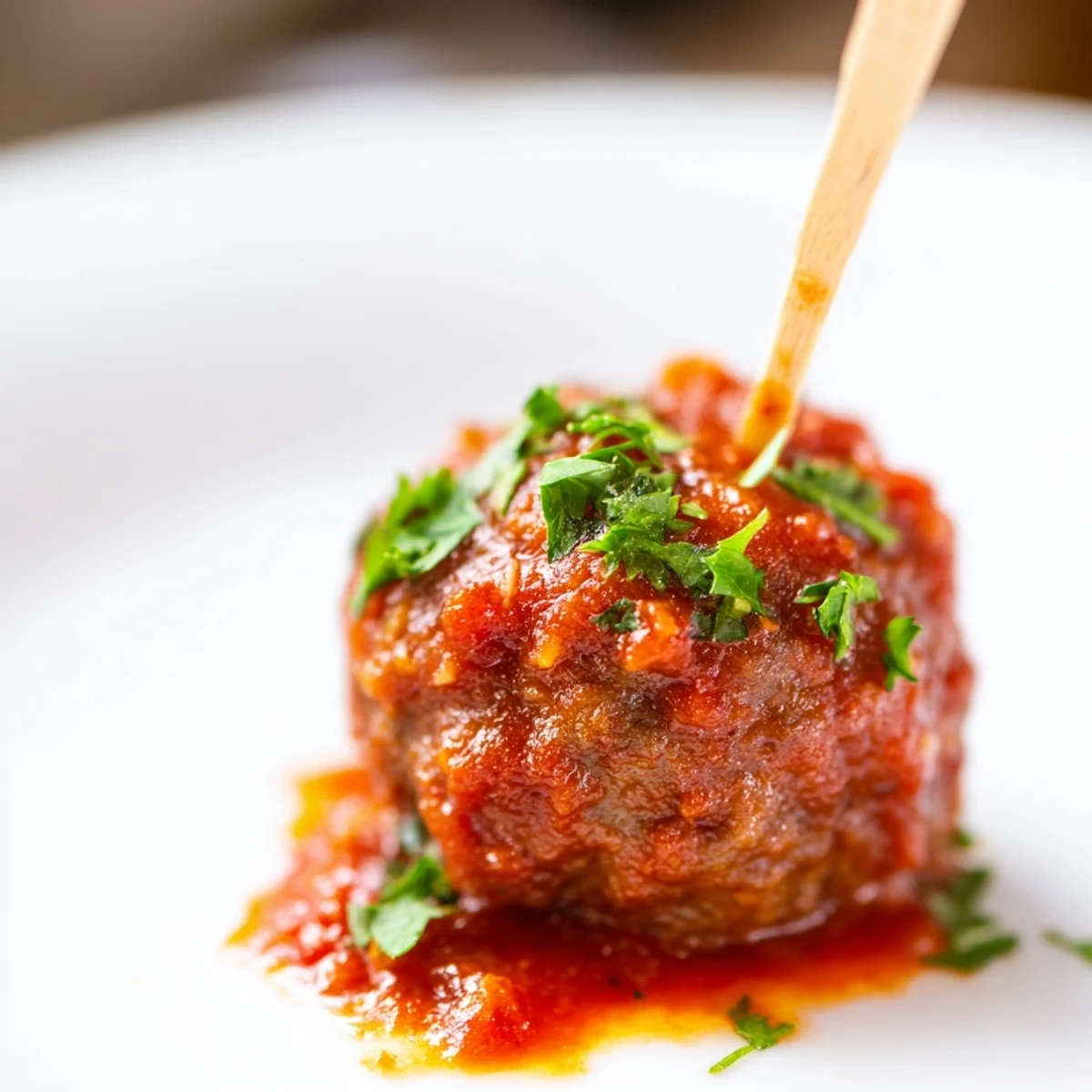 Easy homemade Beef Appetizer Meatballs served on a platter with toothpicks for party sharing.