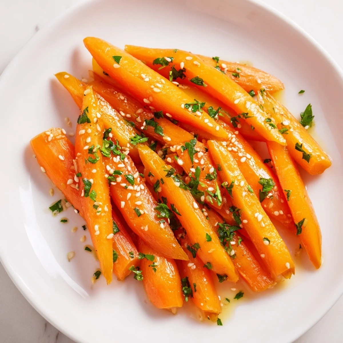 Tender carrots roasted to perfection, drizzled with a glossy honey glaze and served warm as a simple side dish for dinner.
