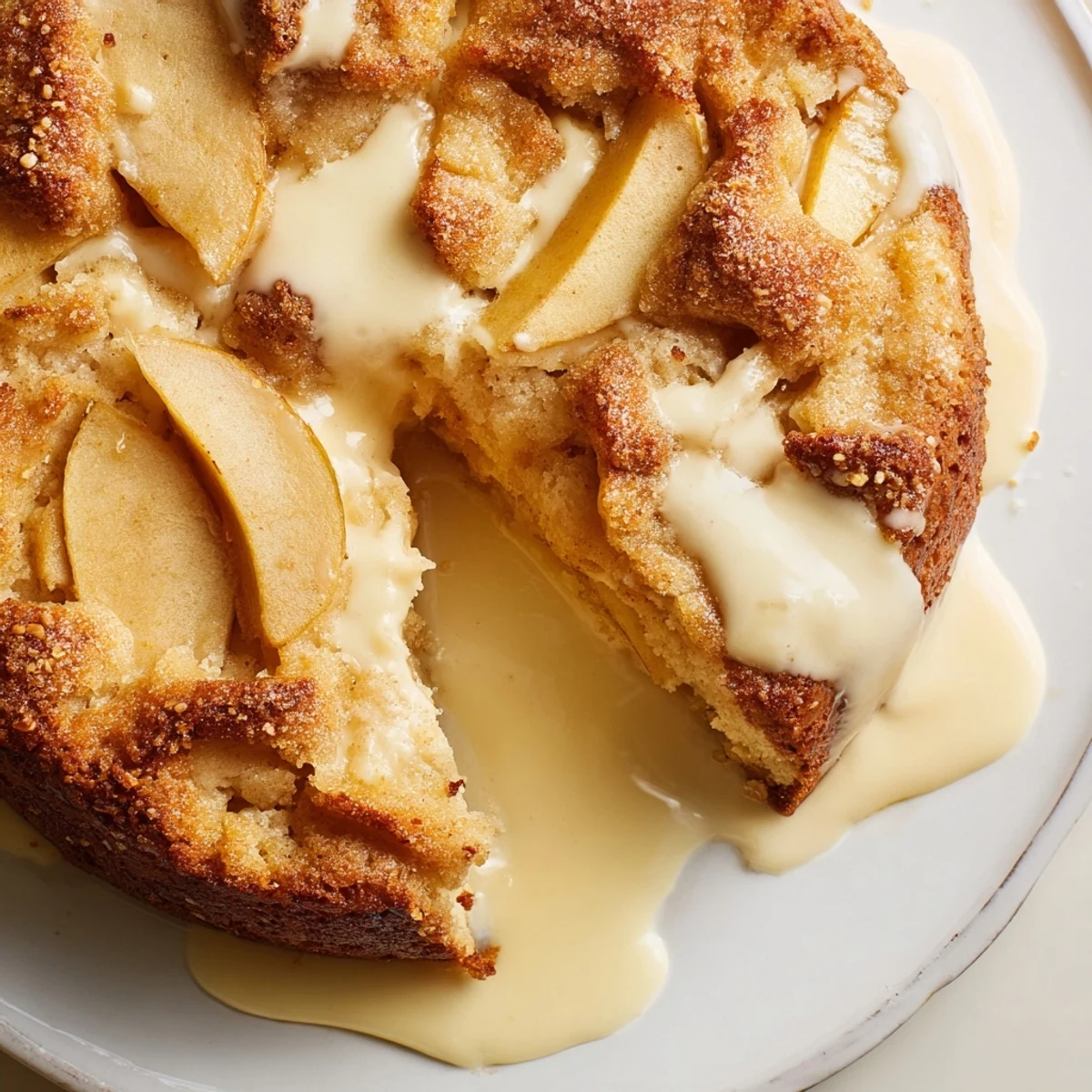 Warmly spiced Irish Apple Cake with tender apple slices and a golden, buttery crumb, topped with sparkling demerara sugar.