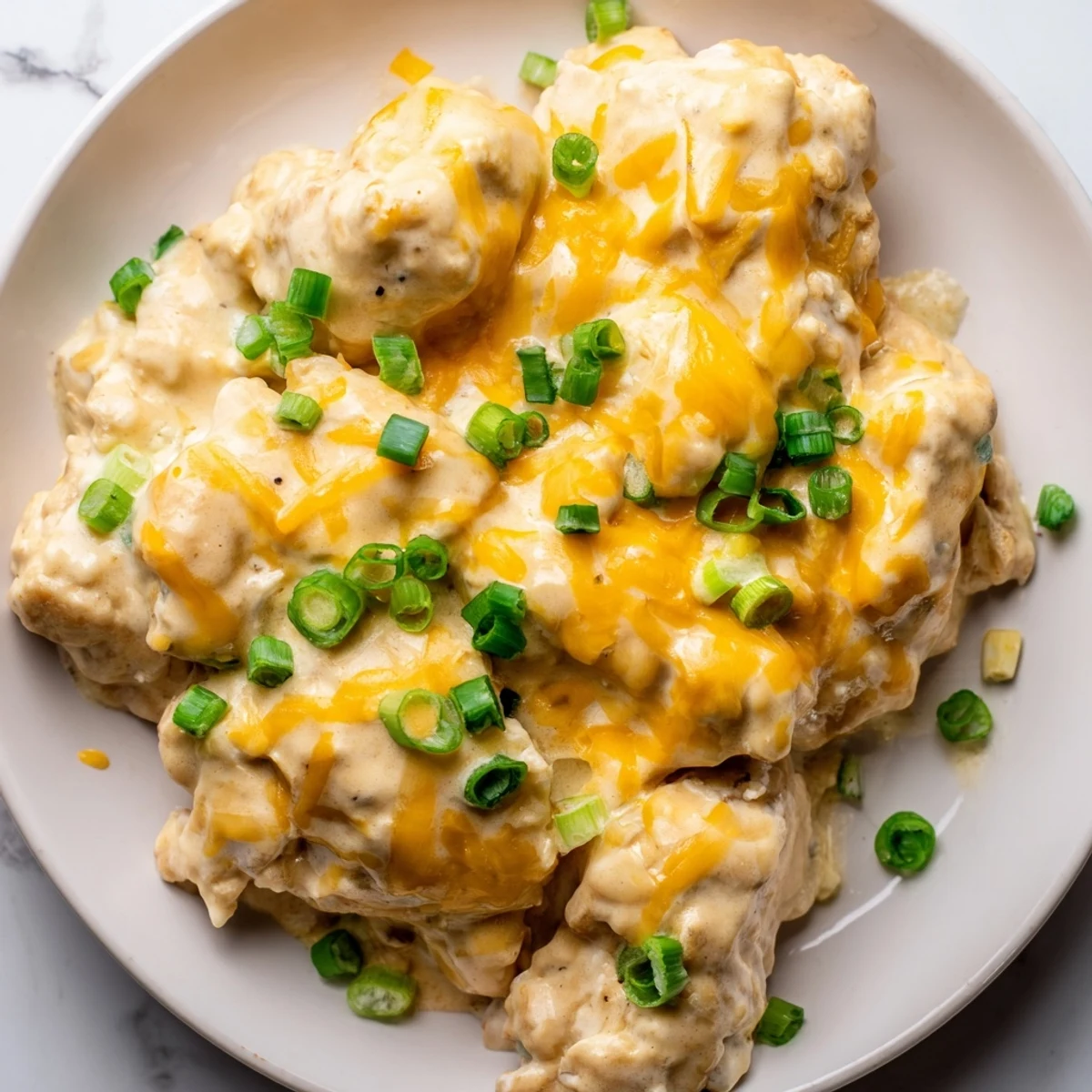 Savory Sour Cream and Onion Chicken plated with steamed broccoli and rice, showcasing juicy chicken breasts and a rich, creamy onion sauce. Perfect gluten-free main dish.