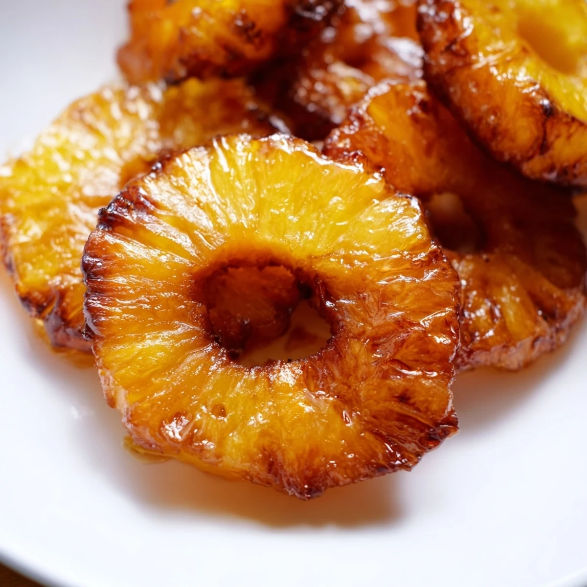 Crispy Rum-Soaked Fried Pineapple wedges are lightly fried, drizzled with honey, and sprinkled with cinnamon for a tropical treat.