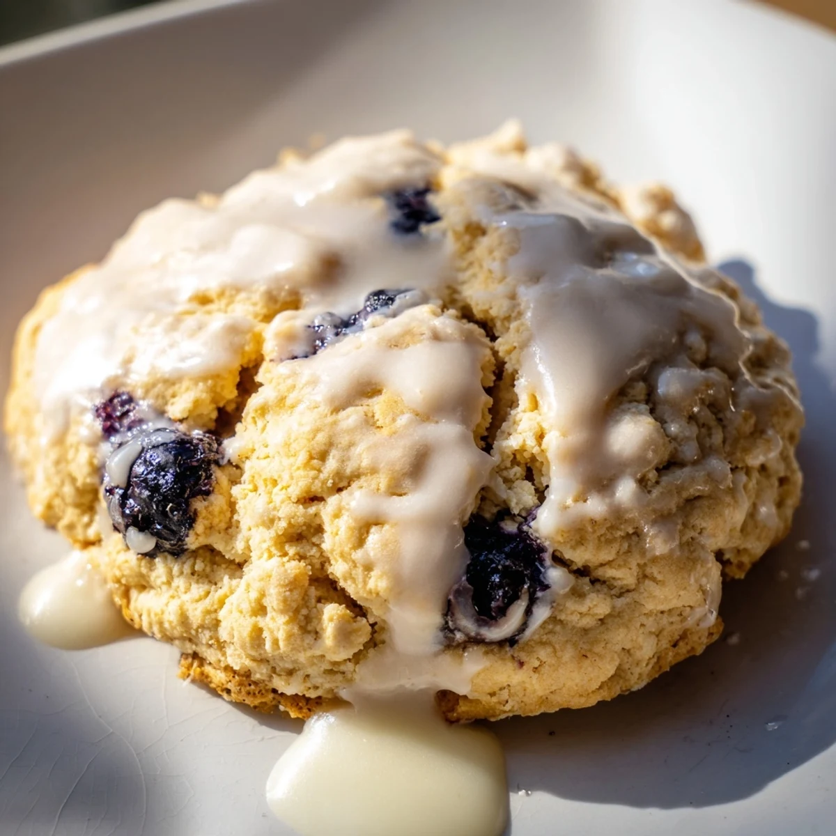 Warm Nakishas Blueberry Biscuits studded with juicy blueberries served alongside a cup of hot coffee.
