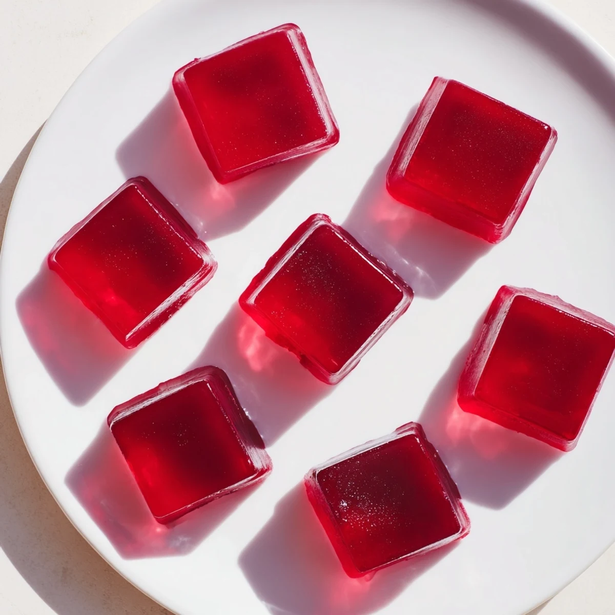 Healthy homemade probiotic jello snacks featuring vibrant fruit juice colors and a wobbly texture