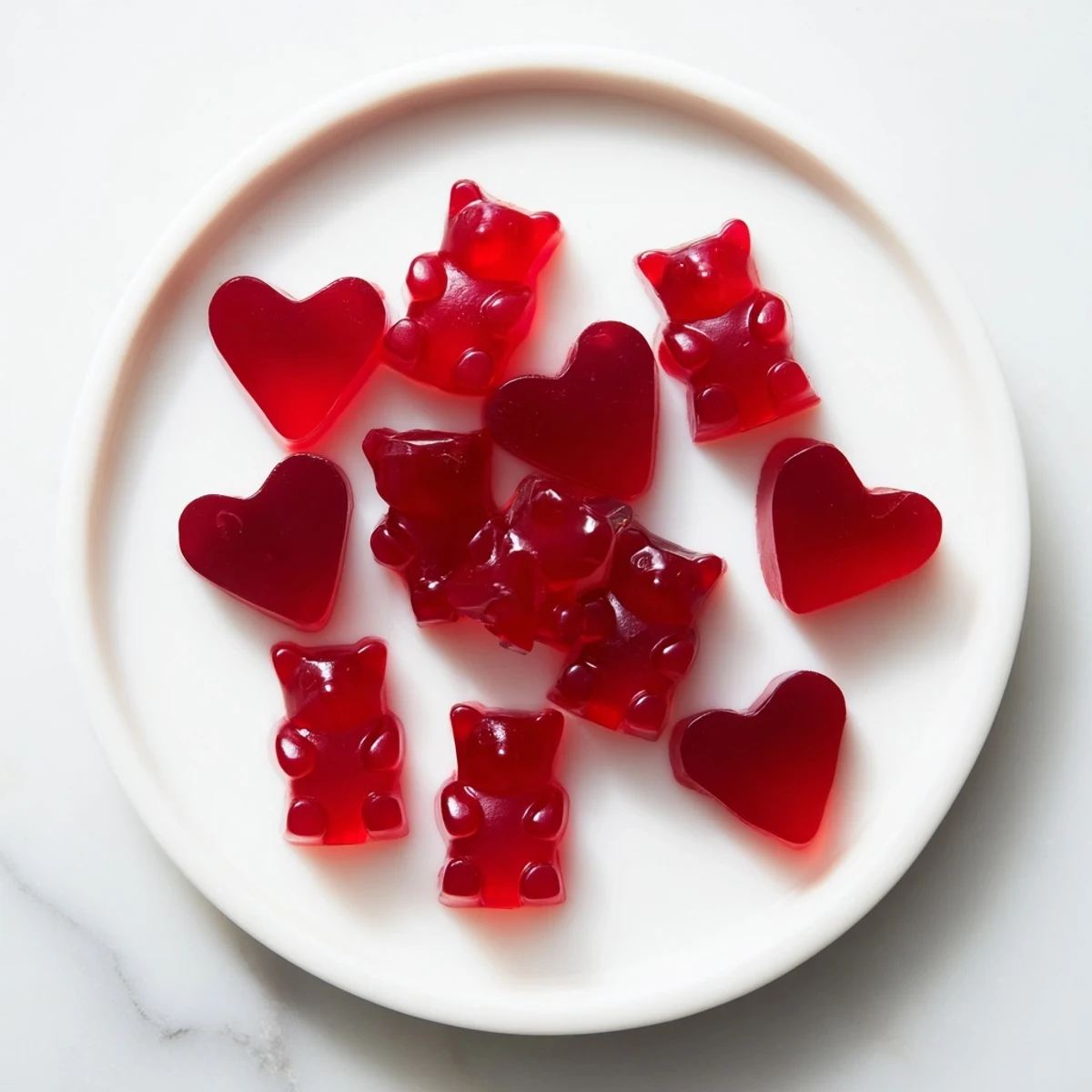 Batch of vibrant red homemade strawberry gummies set in silicone molds, ready for healthy snacking