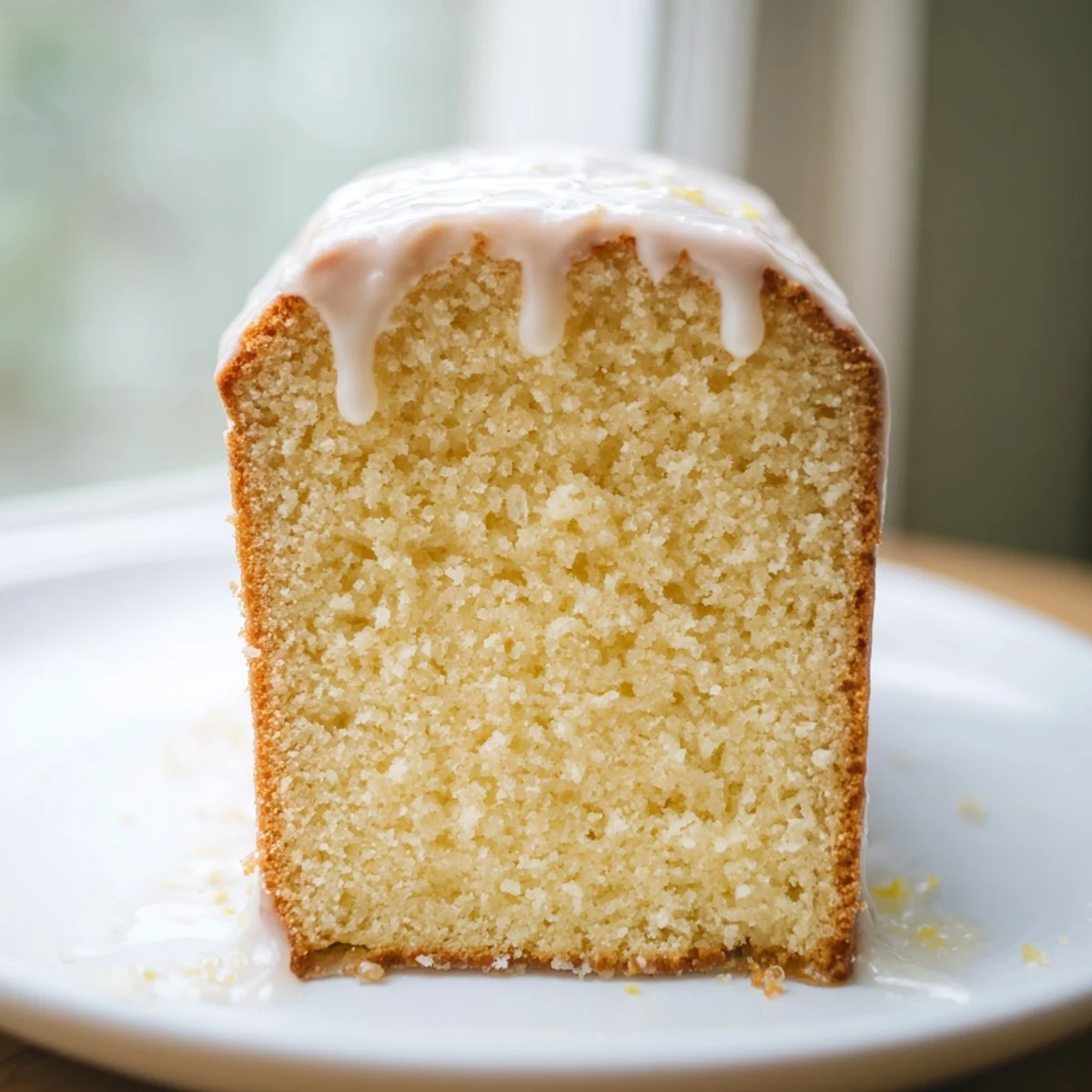 Classic church cake sliced on a platter showcasing its soft, fluffy vanilla-scented interior