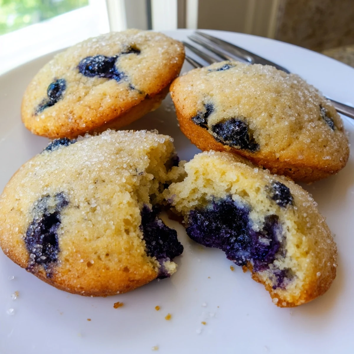 A close-up of blueberry muffin cookies cooling on a wire rack before serving