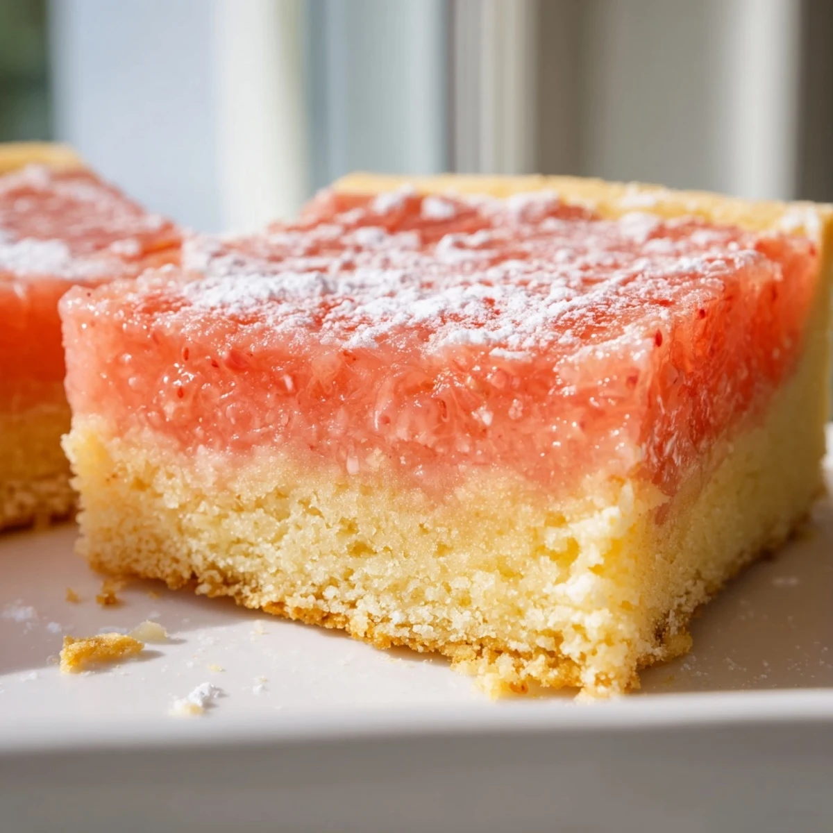 Creamy grapefruit bars garnished with fresh zest, arranged on a rustic cutting board for a summer dessert