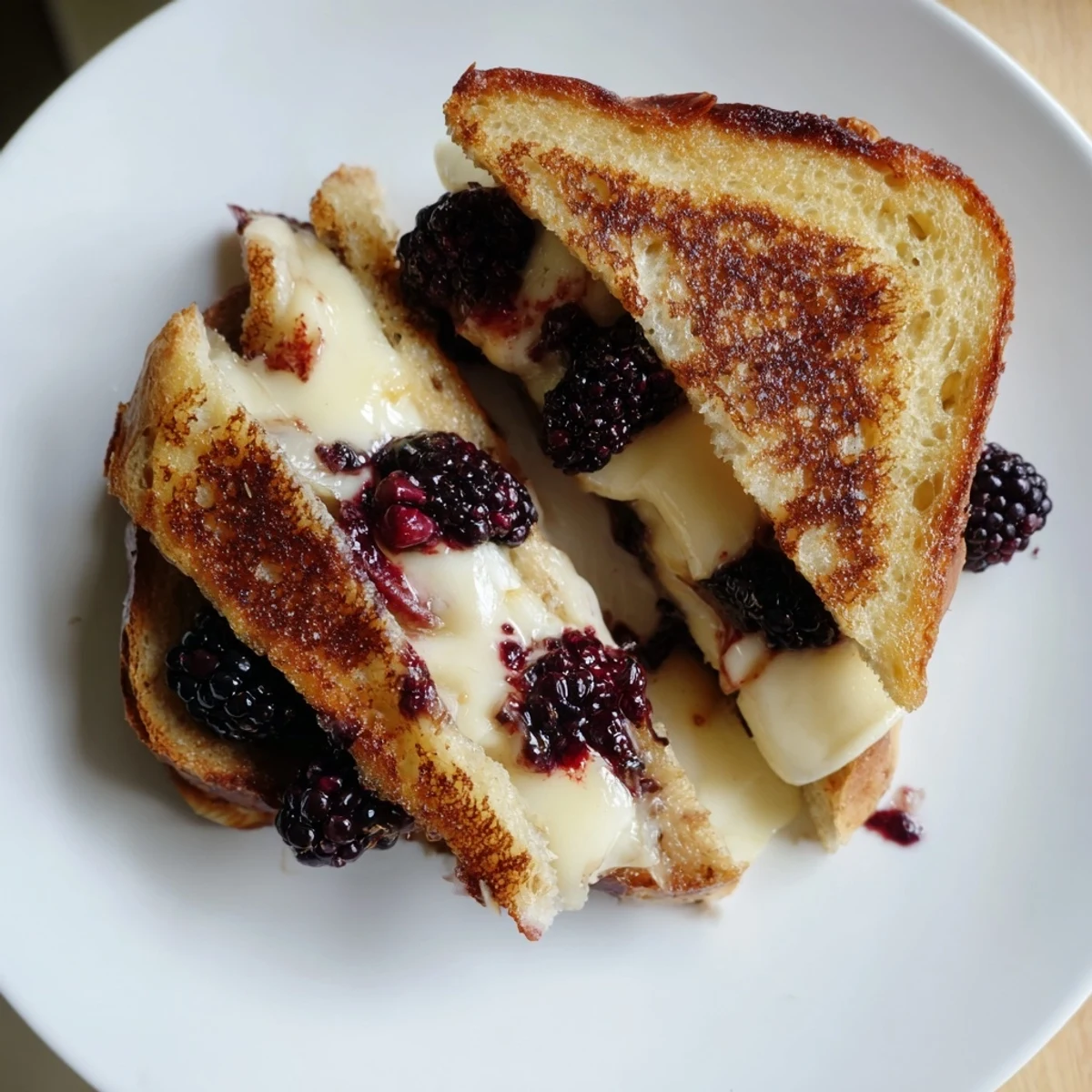 Blackberry Balsamic and Brie Grilled Cheese sliced diagonally, served with Pinot Noir pairing