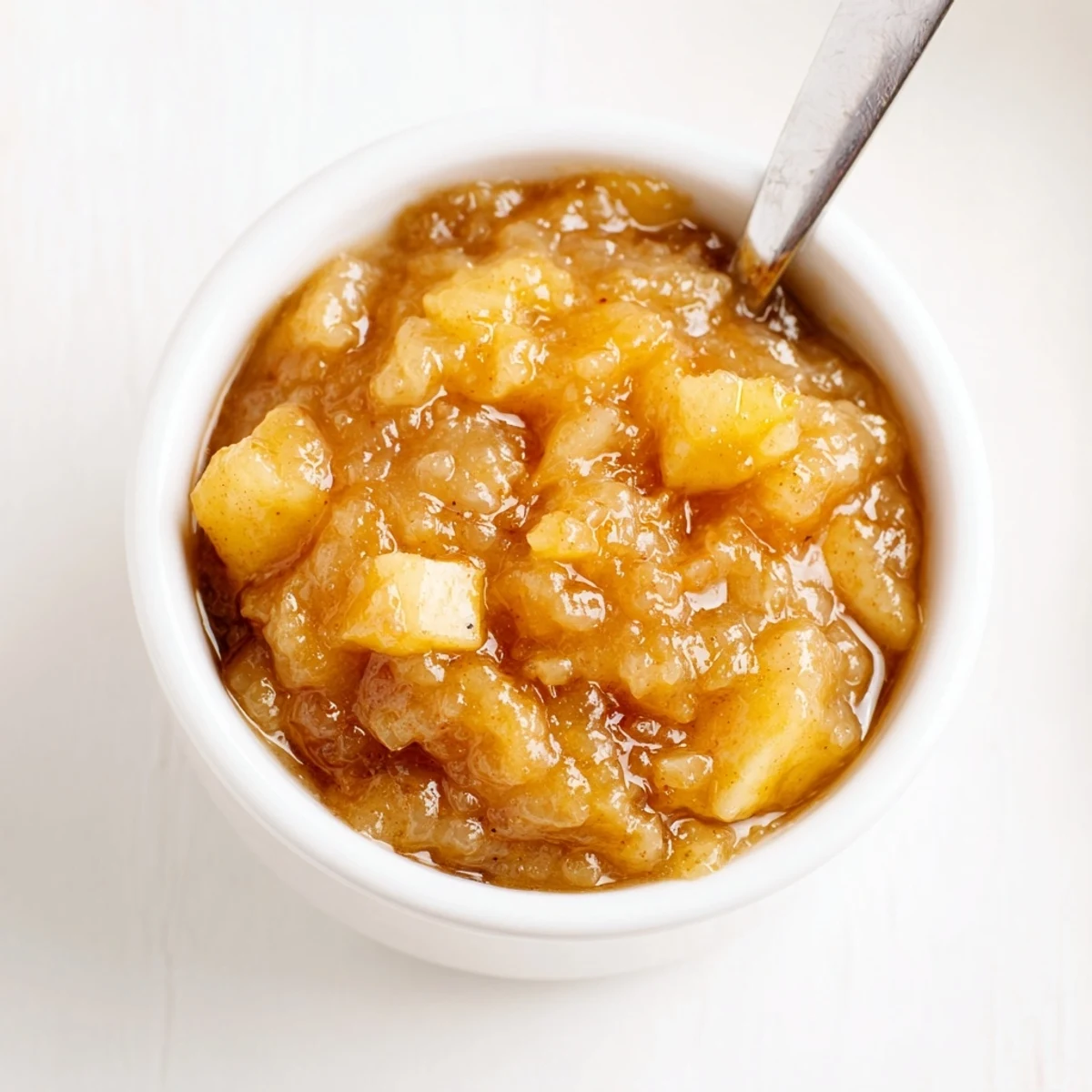 Homemade Fall Caramel Apple Jam bubbling in pot, buttery, cinnamon-kissed