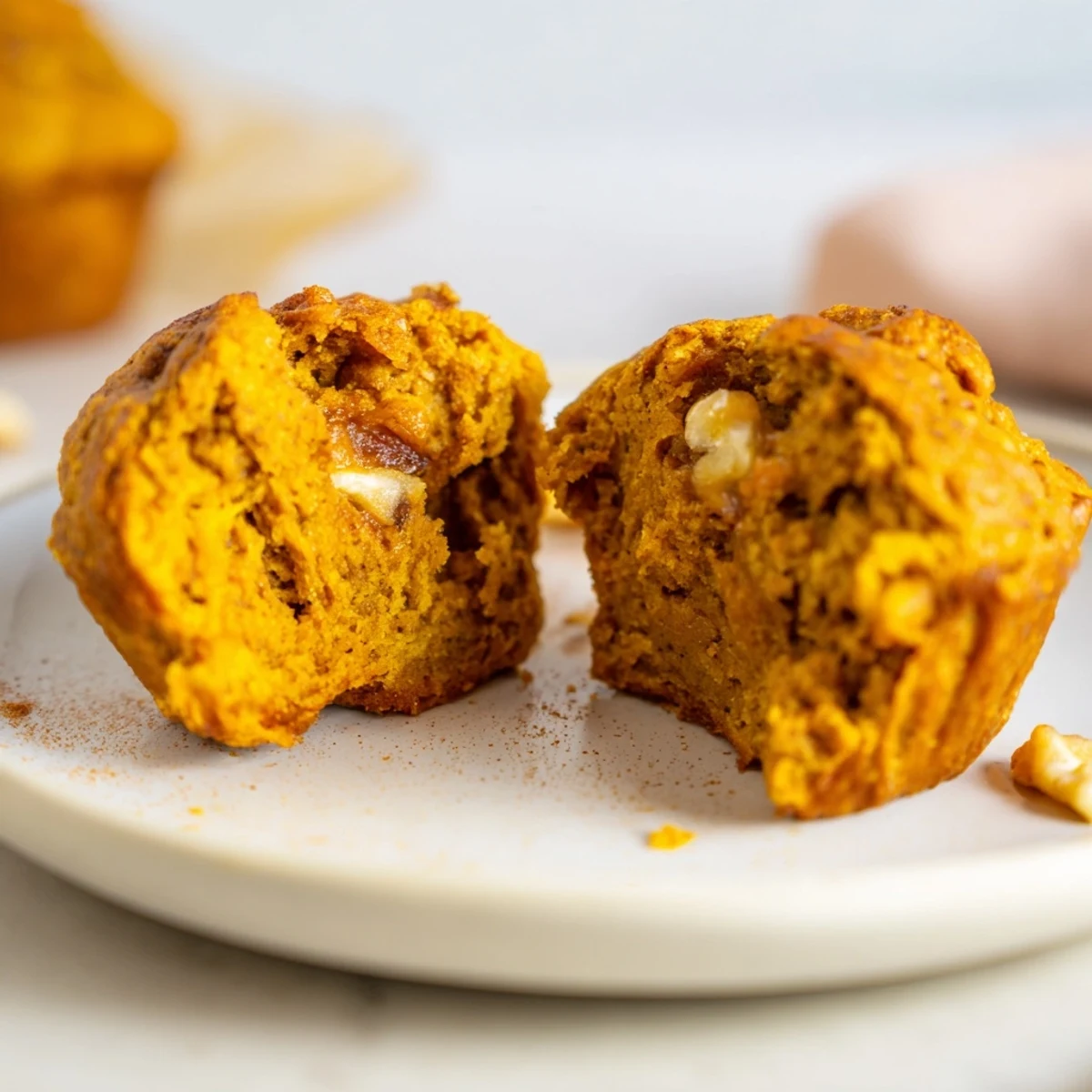 Pumpkin Banana Muffins Recipe golden tops, served warm with butter and coffee