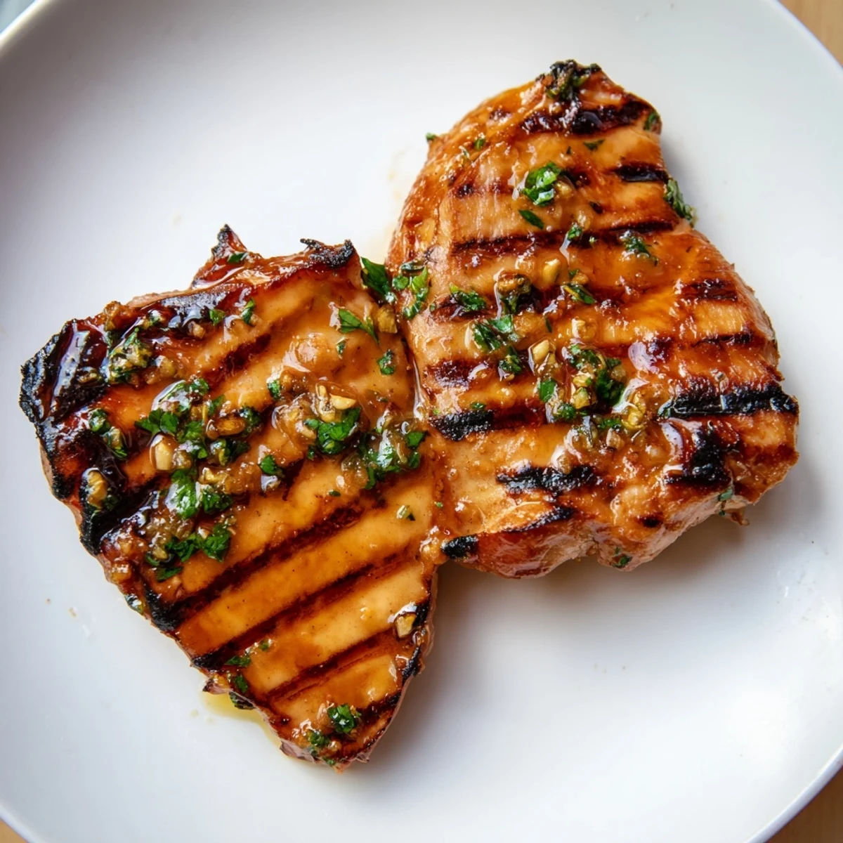 Juicy honey lime glazed Key West Grilled Chicken breasts resting beside bright green lime wedges on a wooden board