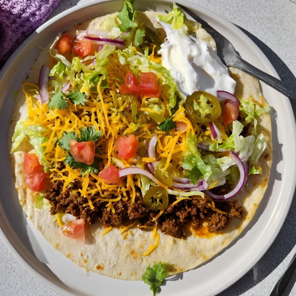 Golden crispy beef smash tacos bubbling with melted cheddar on a sizzling Blackstone griddle