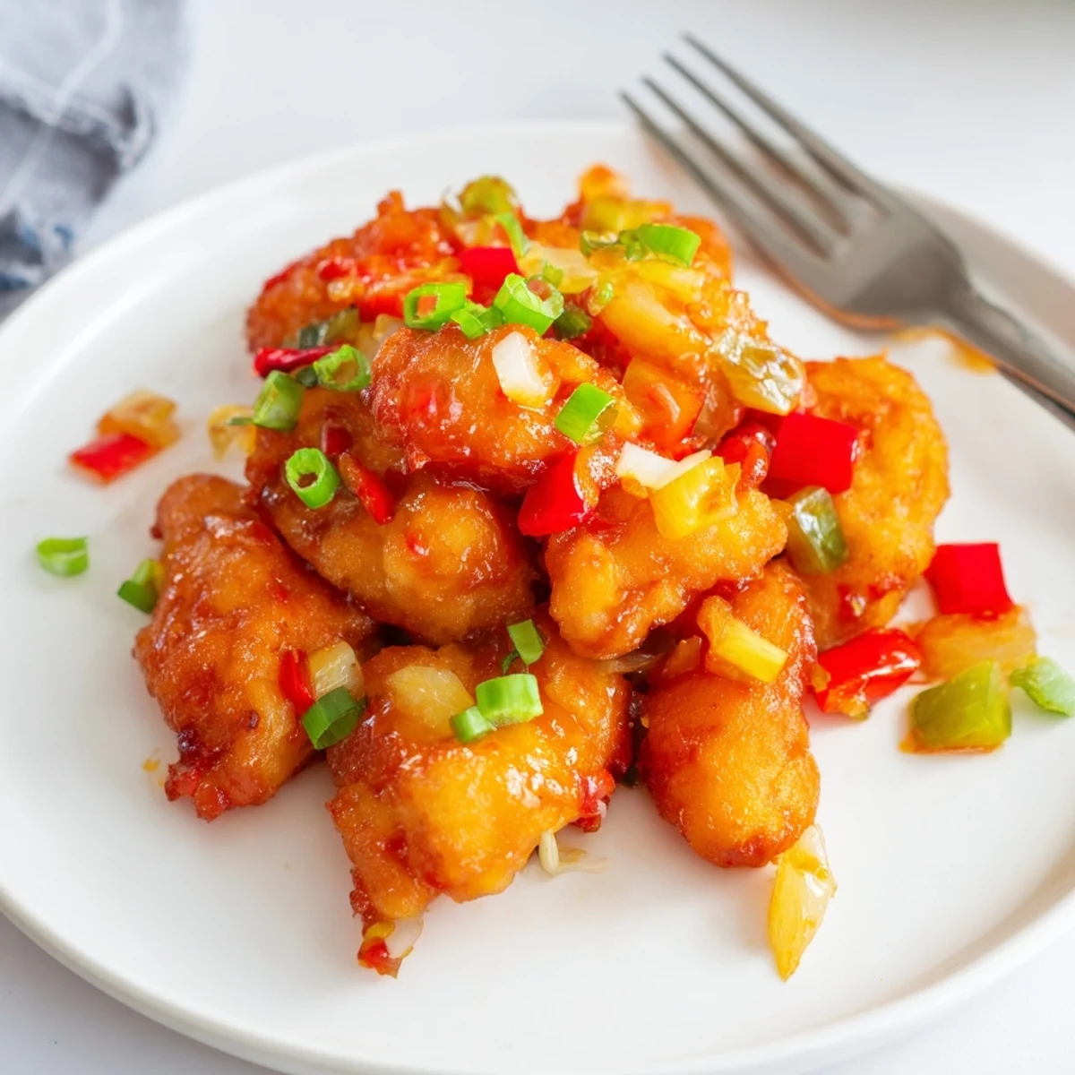 Crispy bites of Flavorful Chilli Chicken Indo Chinese glazed in spicy-sweet sauce
