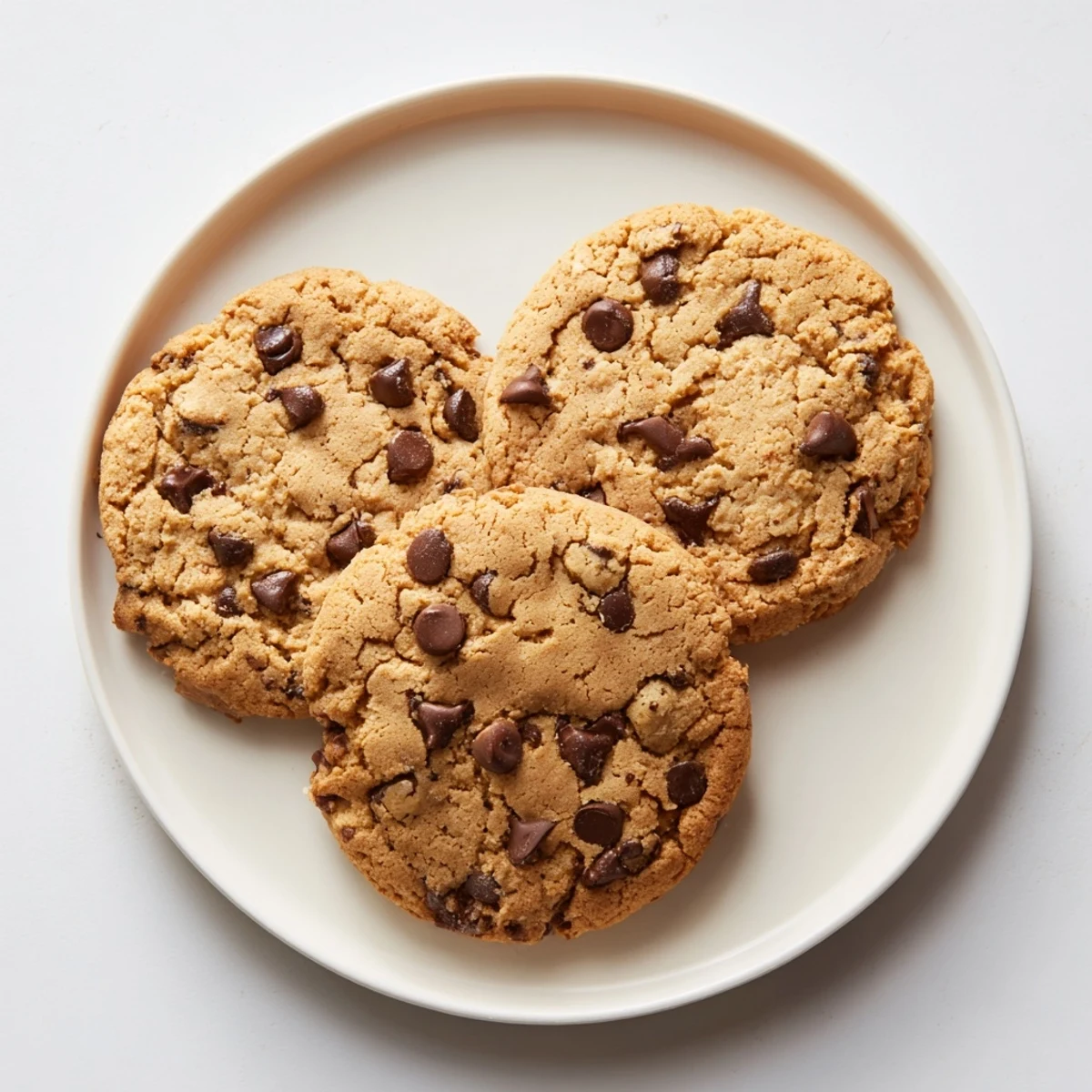 Homemade chocolate chip cookies with crisp edges and chewy centers studded with semisweet chips